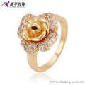 Neueste Mode Diamant Blume-Shaped Gold Schmuck Fingerring für Damen oder Mädchen 13590